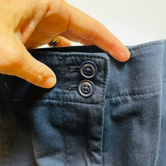 NWT Talbots Pant Trouesr High Waist Straight Leg Cargo Cropped Navy Blue Utility - Picture 5 of 14